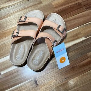 Girls cat and jack sandals size 2/ Easy On-and-of/ Tan/ Sienna.